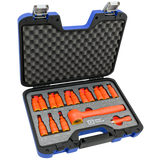 16 Piece 3/8" Drive SAE & Metric Hex Bit Insulated Socket and Attachment Set, 1000V Insulated