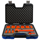 16 Piece 3/8" Drive SAE & Metric Hex Bit Insulated Socket and Attachment Set, 1000V Insulated