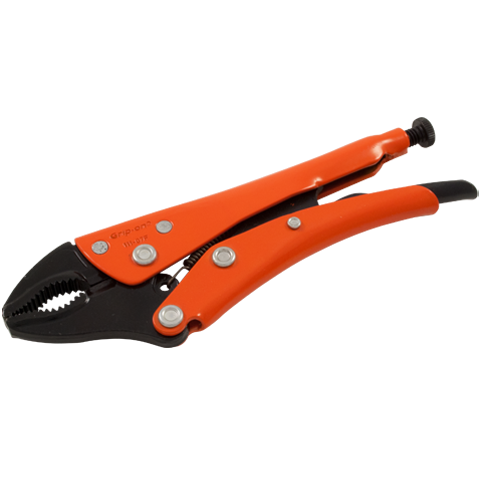 grip on locking pliers curved jaws distributed by gray tools