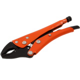 grip on locking pliers curved jaws with wire cutter distributed by gray tools