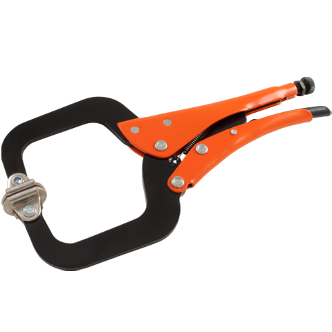 grip on locking c clamp with swivel pads distributed by gray tools