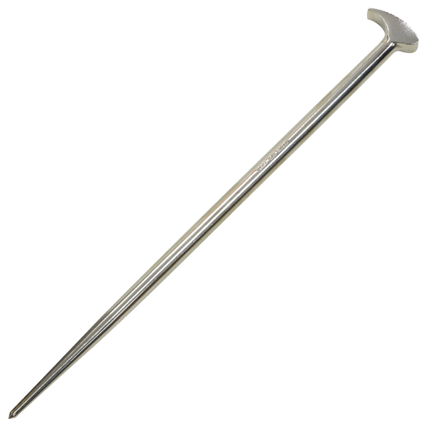 Rolling Head Pry Bars, Round Shank with Polished Point, Nickel Plate Finish