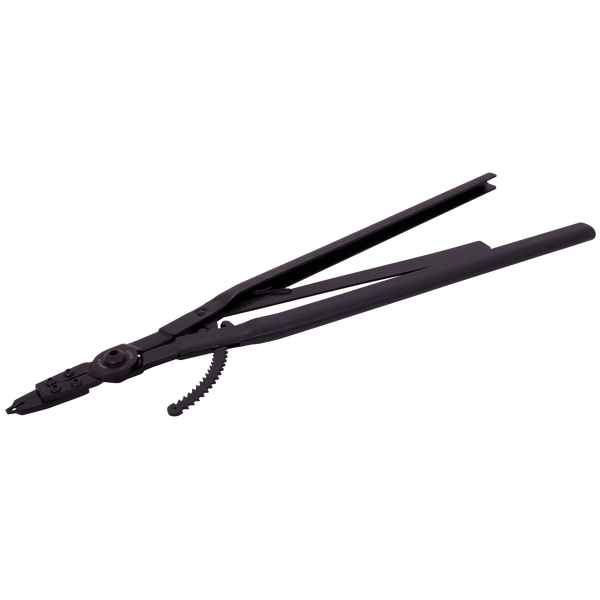 Heavy duty retaining ring pliers with straight tips