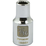 1/4" Drive 12 Point SAE Standard Length Chrome Sockets