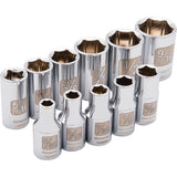 1/4" Drive 11 Piece 6 Point, Standard SAE Socket Set, 5/32" - 9/16"