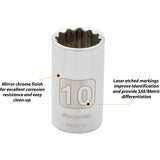1/4" Drive 9 Piece 12 Point, Standard Metric Socket Set, 4mm - 12mm