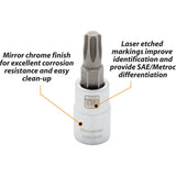 1/4" Drive Torx® Head Socket, Standard Length Chrome Sockets