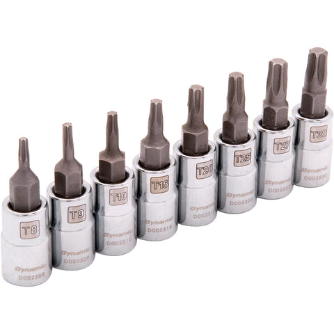1/4" Drive 8 Piece Standard, Torx® Socket Set, T8 - T30