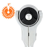 3/8" Drive 72 Tooth Swivel Head Quick Release Ratchet With Comfort Grip Handle
