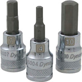 3/8" Drive 7 Piece Metric, Standard Hex Socket Set, 4mm - 10mm