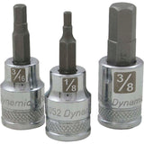 3/8" Drive SAE Hex Head Standard Length Chrome Bit Sockets