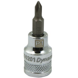 3/8" Drive Phillips® Head, Ph#1 Standard Length Chrome Bit Socket