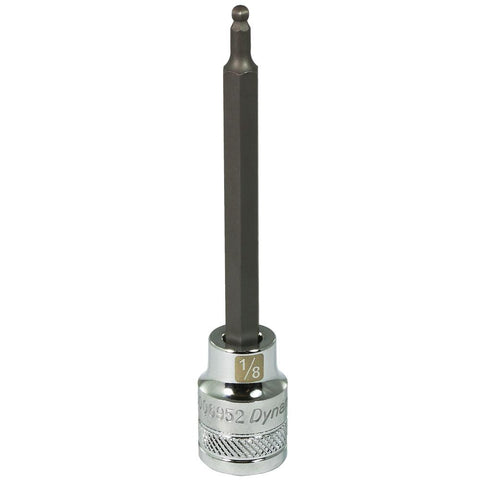 3/8" Drive SAE Hex Head Long Length Ball Nose, Chrome Bit Sockets