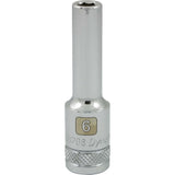 3/8" Drive 6 Point Metric, Deep Length, Chrome Sockets