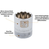 3/8" Drive 12 Point SAE Standard Length, Chrome Sockets