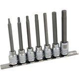 3/8" Drive 7 Piece SAE, Long Hex Socket Set, 1/8" - 3/8"