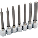 3/8" Drive 7 Piece SAE, Long Hex Socket Set, 1/8" - 3/8"