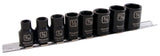 3/8" Drive 8 Piece 6 Point SAE, Standard Impact Socket Set, 5/16" - 3/4"
