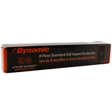 3/8" Drive 8 Piece 6 Point SAE, Standard Impact Socket Set, 5/16" - 3/4"