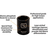 3/8" Drive 6 Point SAE Standard Length Impact Sockets