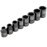 3/8" Drive 8 Piece 6 Point SAE, Standard Impact Socket Set, 5/16" - 3/4"