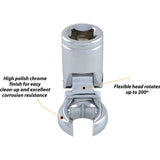 3/8" Drive Metric Flex Head, Crow Foot Flare Nut Chrome Sockets
