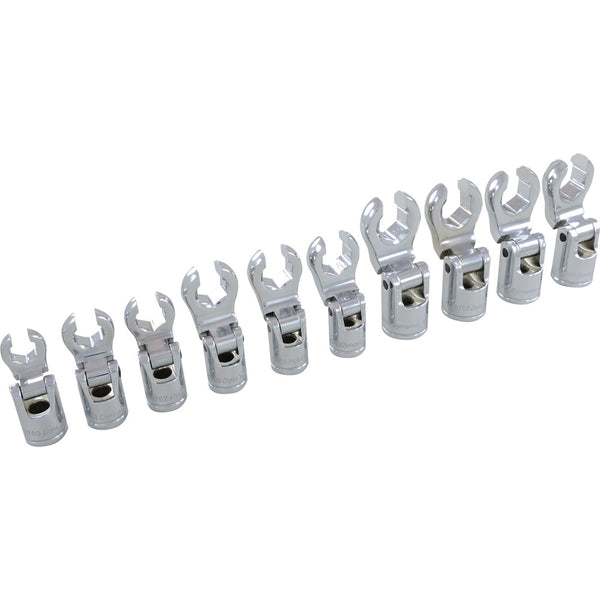 3/8" Drive 10 Piece Metric, Flare Nut Socket Set, 10mm -19mm