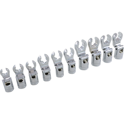 3/8" Drive 10 Piece Metric, Flare Nut Socket Set, 10mm -19mm