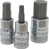 1/2" Drive SAE Hex Head Standard Length, Chrome Bit Sockets
