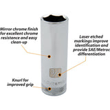 1/2" Drive 6 Point SAE, Deep Length, Chrome Sockets