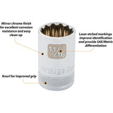 1/2" Drive 41 Piece 12 Point Standard, SAE/Metric Socket Set, 3/8" - 1-5/16" , 10mm - 28mm