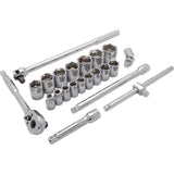 1/2" Drive 22 Piece 6 Point Standard, SAE Socket Set, 3/8" - 1-5/16"