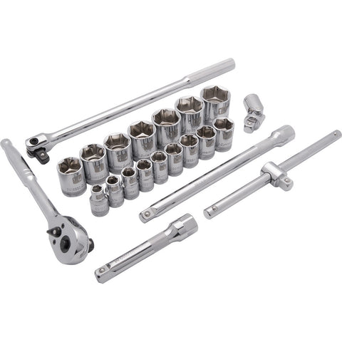 1/2" Drive 22 Piece 6 Point Standard, SAE Socket Set, 3/8" - 1-5/16"