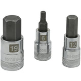 1/2" Drive 7 Piece, Metric Standard, Hex Socket Set, 6mm - 19mm