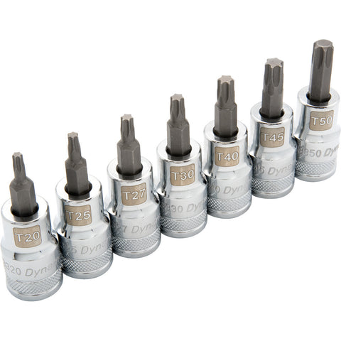 1/2" Drive 7 Piece Standard, Torx® Socket Set, T20 - T50