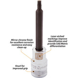 1/2" Drive Torx® Head Long Length Chrome Bit Sockets
