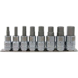 1/2" Drive 8 Piece Standard SAE, Hex Socket Set, 1/4" - 3/4"