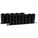 1/2" Drive 13 Piece 6 Point, Deep Impact, SAE Socket Set, 1/2" - 1-1/4"