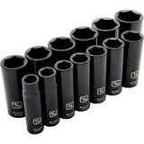 1/2" Drive 13 Piece 6 Point, Deep Impact, SAE Socket Set, 1/2" - 1-1/4"