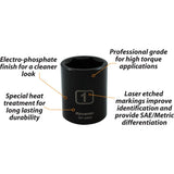 1/2" Drive 6 Point SAE, Standard Length, Impact Sockets