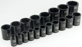 1/2" Drive 19 Pieces 6 Point Standard SAE Impact Socket Set