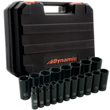 1/2" Drive 19 Pieces 6 Point Deep SAE Impact Socket Set