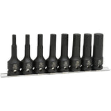 1/2" Drive 8 Piece SAE Hex Bit Impact Socket Set