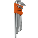 13 Piece SAE Extra Long High-Torque Hex Key Set, 0.05" - 3/8"