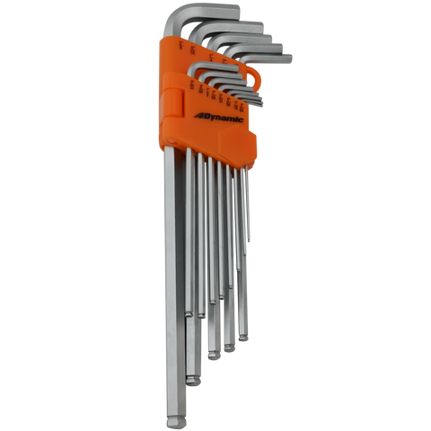 13 Piece SAE Extra Long High-Torque Hex Key Set, 0.05" - 3/8"