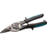 10" Aviation Snips, Cuts Right, Green Handle