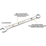 11 Piece Metric Combination Wrench Set, Mirror Chrome Finish, 9mm - 19mm