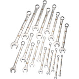 19 Piece Metric Combination Wrench Set, Mirror Chrome Finish, 6mm - 24mm
