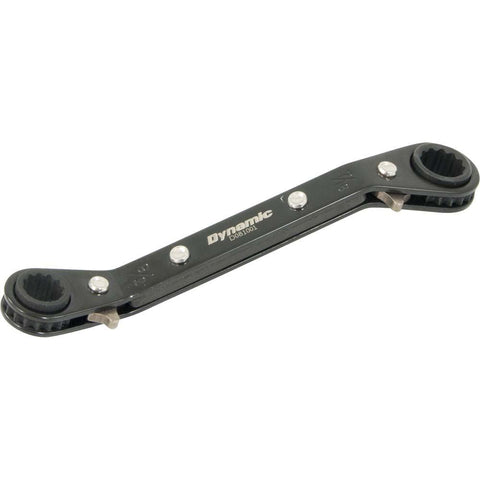3/8" X 7/16" Double Box End Ratcheting Wrench, 25° Offset