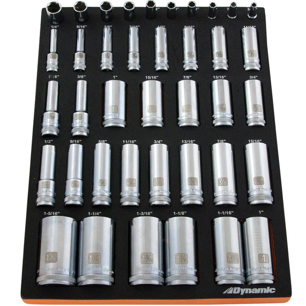 1/4”, 3/8” & 1/2” Drive SAE Deep Chrome Sockets